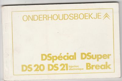 Citroën onderhoudsboekje DSpécial DSuper DS 20 DS 21 Break