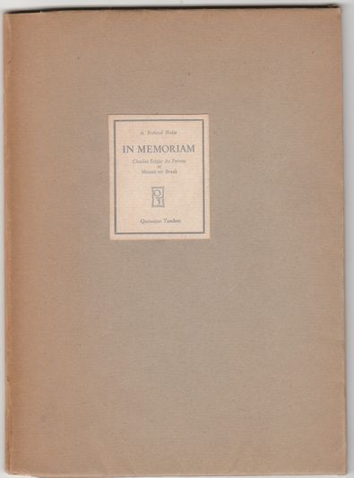 In memoriam Charles Edgar du Perron et Menno ter Braak