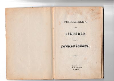 Verzameling van liederen voor de Zondagschool