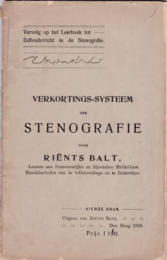 Verkortings-systeem der Stenografie