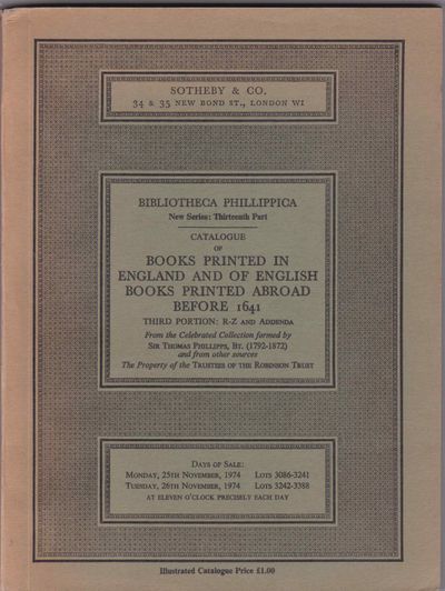 Sotheby & Co Bibliotheca Phillippa