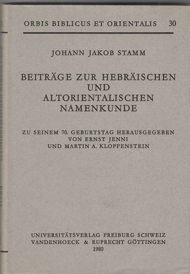 Beiträge zur Hebräischen und Altorientalischen Namenkunde