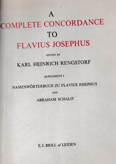 A Complete Concordance to Flavius Josephus