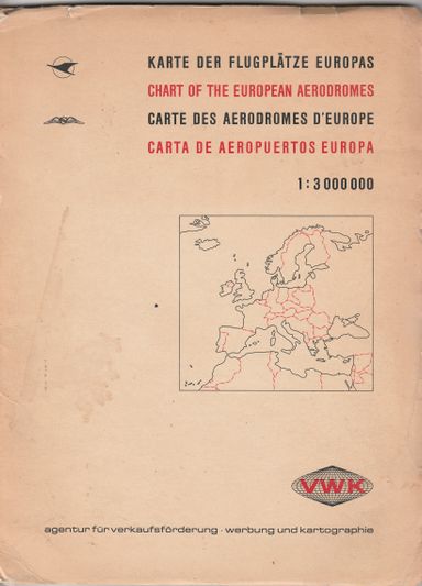 Karte der Flugplaetze Europas