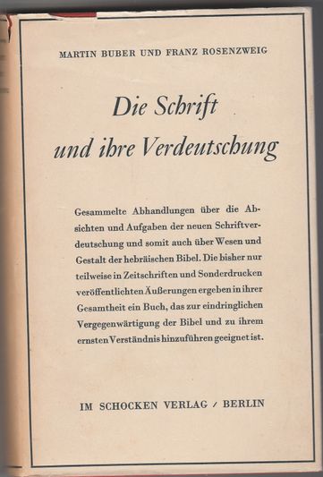 Die Schrift und ihre Verdeutschung