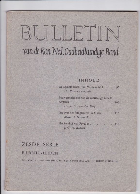 Bulletin van de Kon.Ned.Oudheidkundige Bond