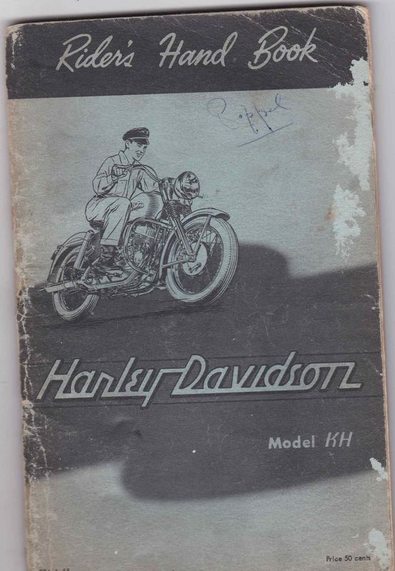 Harley-Davidson Rider's Hand Book Model KH