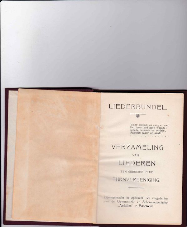 Liederenbundel Verzameling van Liederen ten gebruike in de Turnvereeniging