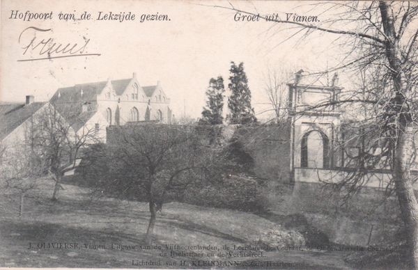 Vianen Hofpoort van de Lekzijde gezien