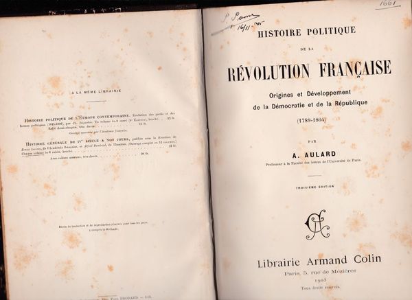 Histoire politique de la Revolution Francaise