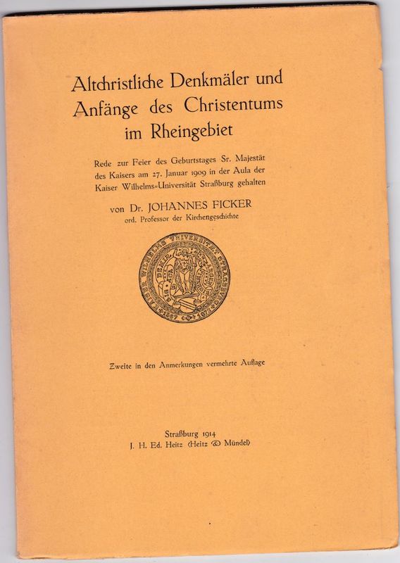 Altchristliche Denkmäler und Anfänge des Christentums im Rheingebiet