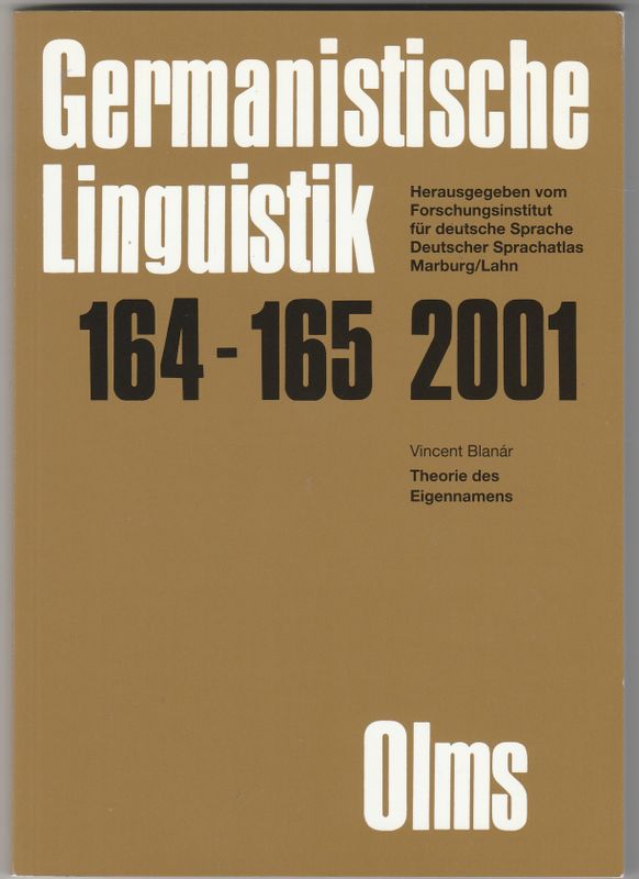 Germanische Linguistik Theorie des Eigennamens