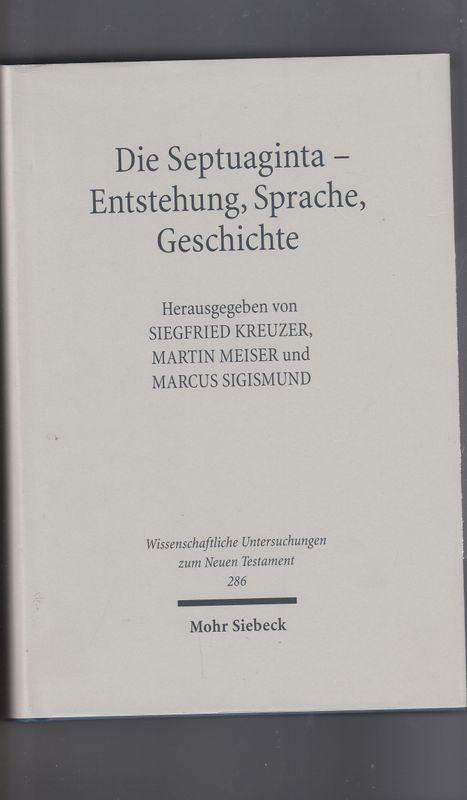 Die Septuaginta Entstehung,Sprache,Geschichte