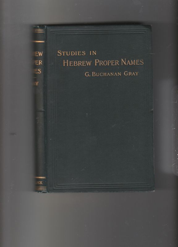Studies in Hebrew Proper Names
