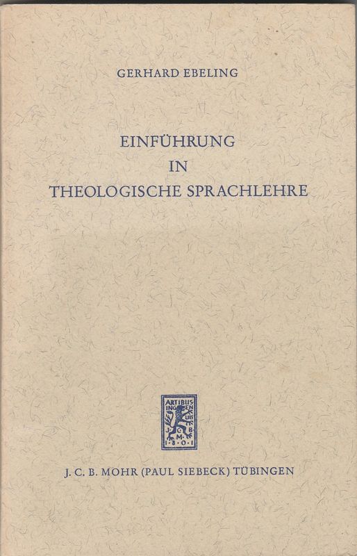 Einführung in Theologische Sprachlehre